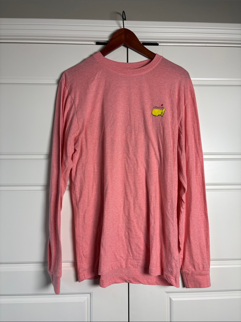 Masters Pink Long-Sleeve Tee with Small Yellow Logo